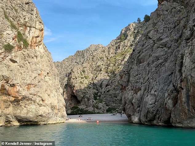 She also shared pictures of a breathtaking beach they visited, nestled among rocky cliffs and pristine, crystal-clear waters