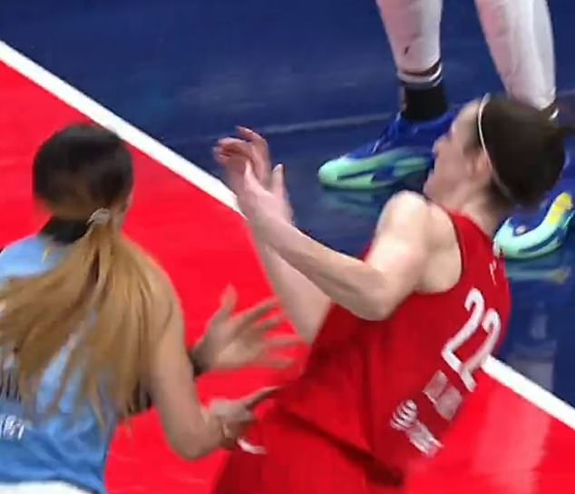 Caitlin Clark was inexplicably bodychecked to the ground by Chicago Sky's Chennedy Carter