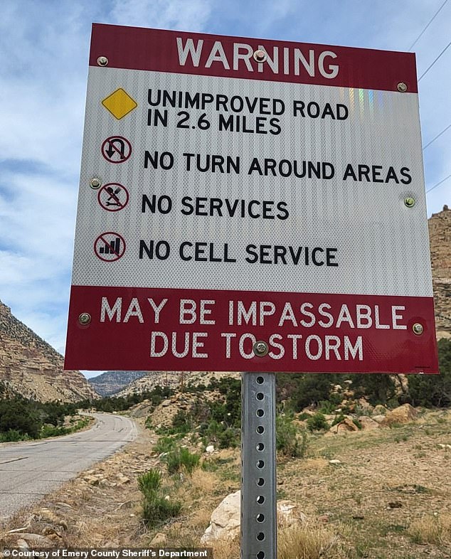 Emery County Sheriff's Department placed signs on the road warning motorists not to proceed if they were following Google Maps to 'Utah' or if they were not equipped for the terrain