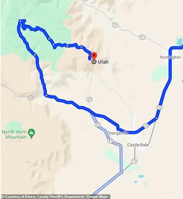 A map of the road before Google made the correction on their navigation system