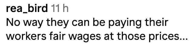 Some social media users took to the comments section of the video to question how the clothing was so cheap, and discuss how much the company is paying workers