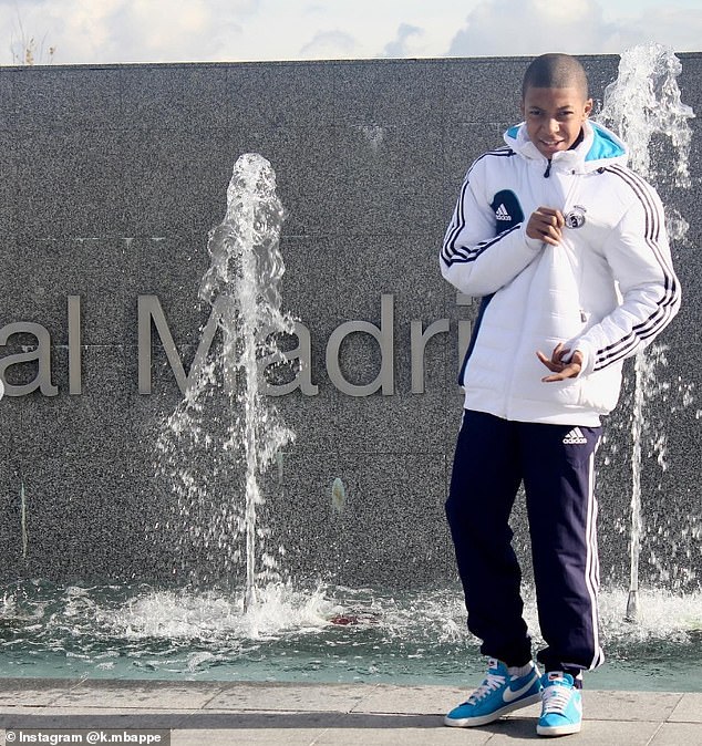 Mbappe said it was a 'dream' to join the club as he shared photos of his young self in their kit