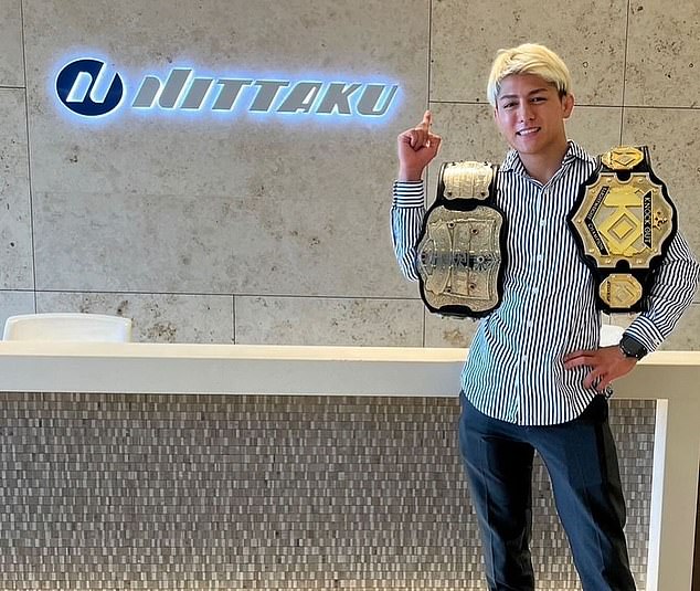 He will, however, first take on Rizin Fighting Federation featherweight champion Chihiro Suzuki (pictured) in an exhibition bout