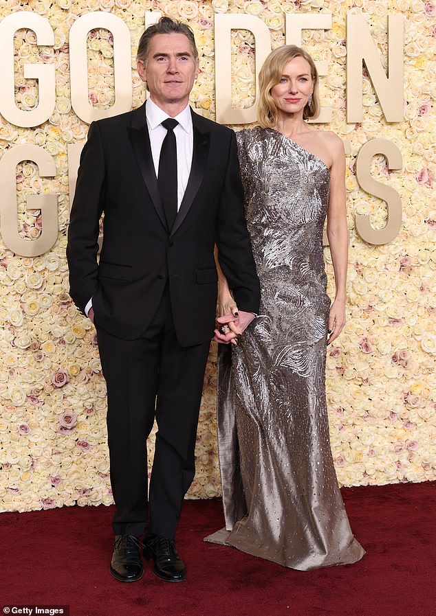 Naomi Watts and Billy Crudup walked down the aisle on Saturday, saying 'I do' for the second timein a lavish ceremony and reception for family and friends in Mexico City; pictured in Beverly Hills in January