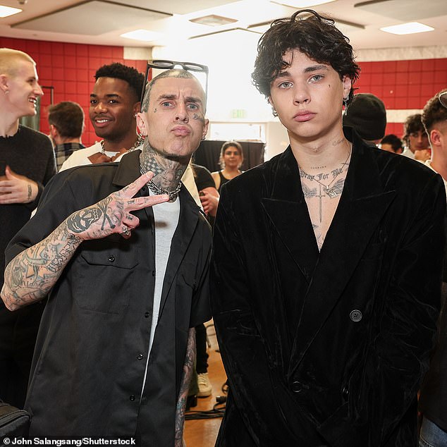 The Blink-182 drummer, 48 was spotted in the audience at the Nahmias Spring/Summer 2025 Menswear event, where his 20-year-old son walked the runway