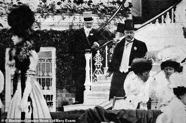 Edward VII in the Royal Box at Ascot during the visit of King Alfonso of Spain in 1905