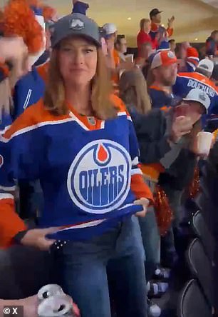 The clip was filmed May 31 when the Oilers played Dallas Stars