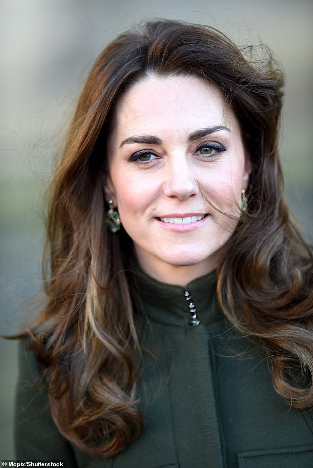 Kate, (seen in 2020) who has been receiving treatment for an undisclosed form of cancer since late February, will ride in a carriage alongside her three children, Prince George, Princess Charlotte and Prince Louis, for the traditional procession through London today