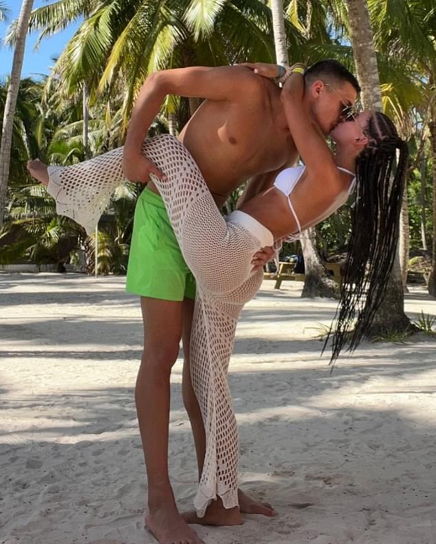 Chelsea keeper Djordje Petrovic is pictured passionately kissing his wife and former Miss Serbia, Djina