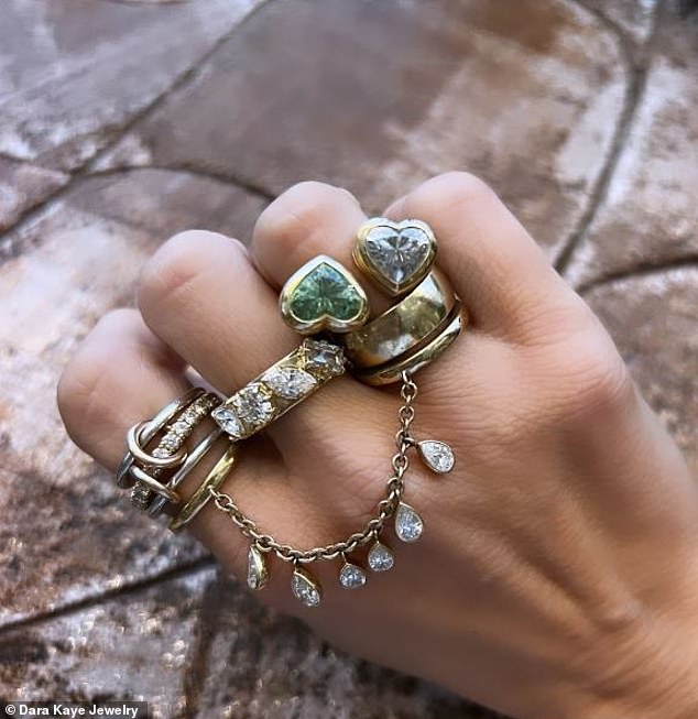 'I personally love to mix as many textures as I can when stacking - meaning pave, mixed diamond shapes, and the settings the bands are made with,' shares Dara