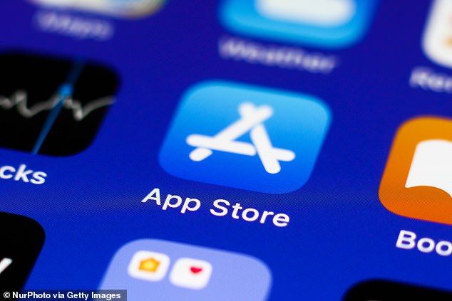 But the App Store (pictured) keeps a detailed list of all the apps that have been downloaded even after they have been deleted