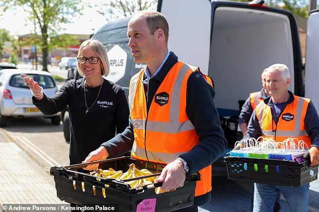 APRIL 18: The Prince of Wales initially postponed engagements to look after Kate but returned to duties in April where he visited a food distribution charity in Surrey