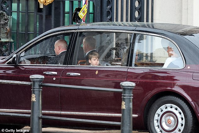 The Princess of Wales with Prince William and their three children in London this morning