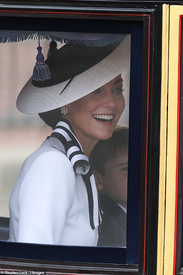 The Princess of Wales leaves Buckingham Palace during Trooping the Colour in London today