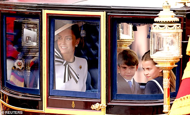 The Princess of Wales leaves Buckingham Palace during Trooping the Colour in London today