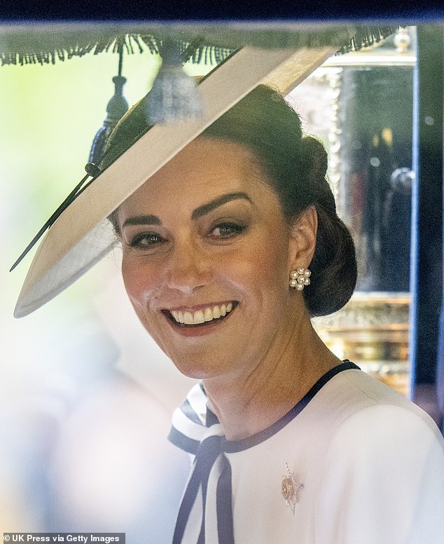 The Princess of Wales leaves Buckingham Palace during Trooping the Colour in London today