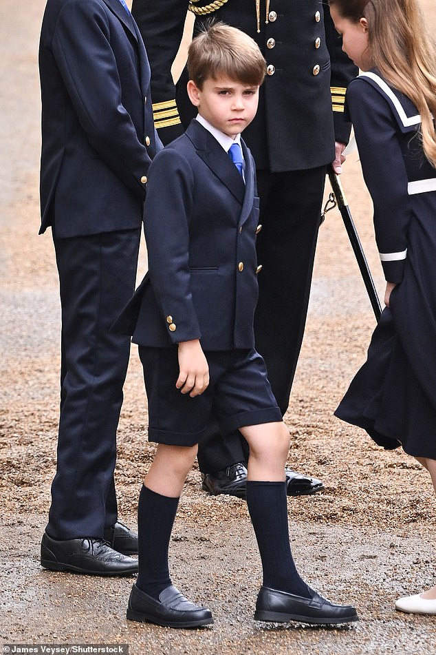 Prince Louis at Trooping The Colour on Horse Guards Parade in London today