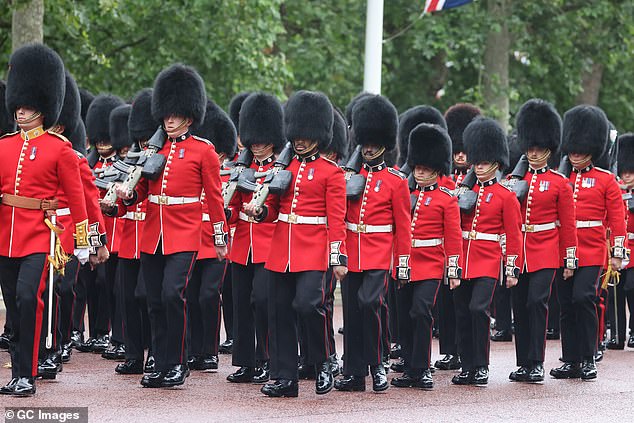 The Trooping the Colour parade today which celebrates the official birthday of the monarch