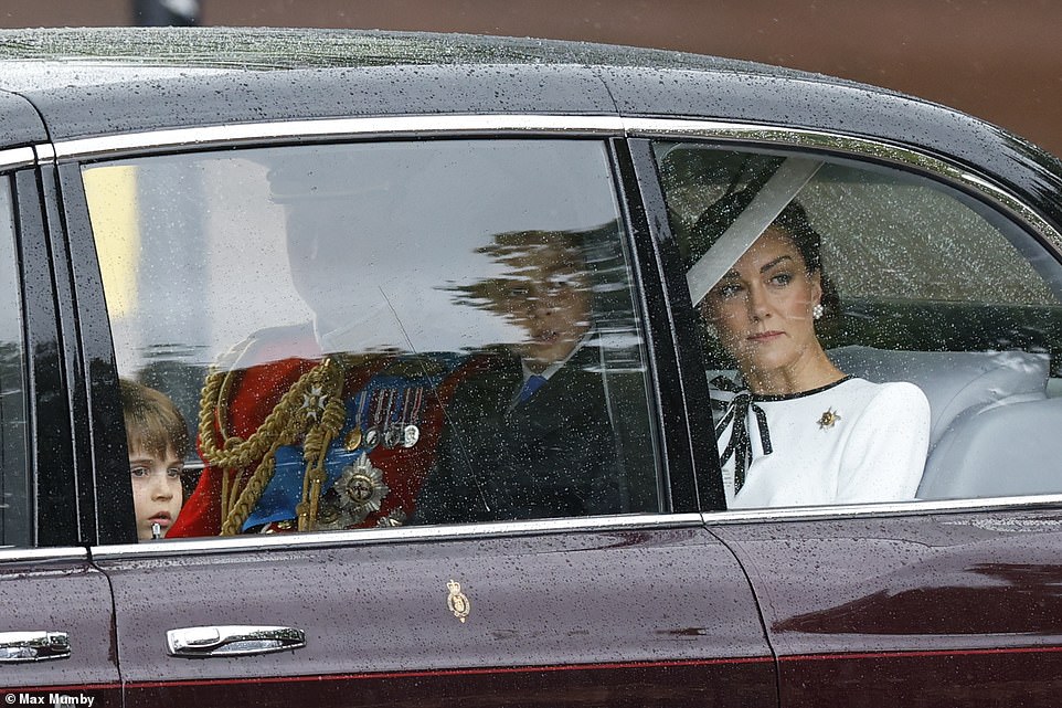 The Princess of Wales was seen for the first time today just after 10am, arriving at Buckingham Palace with her family