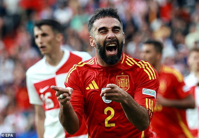 Dani Carvajal took his first international goal like a striker to add to his recent header in the Champions League final