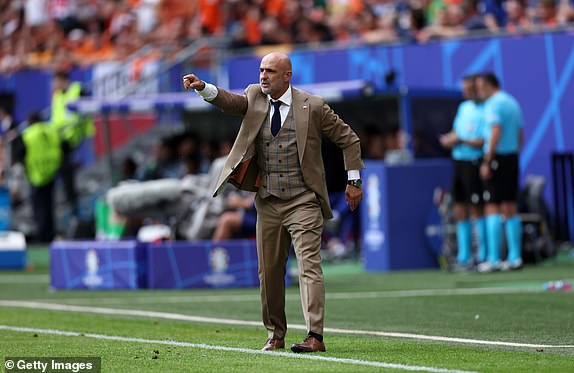 HAMBURG, GERMANY - JUNE 16: Coach Michal Probierz of Poland during the UEFA EURO 2024 group stage match between Poland and Netherlands at Volksparkstadion on June 16, 2024 in Hamburg, Germany. (Photo by Maryam Majd/Getty Images)