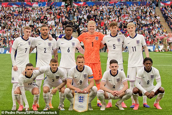 Mandatory Credit: Photo by Pedro Porru/SPP/Shutterstock (14528502cx) London, England, June 07 2024: England team group photo before the International Friendly game between England and Iceland at Wembley Stadium in London, England. (Pedro Porru / SPP) International Friendly - England v Iceland - Wembley Stadium, London, England, June 07 2024:, London, London, England - 07 Jun 2024