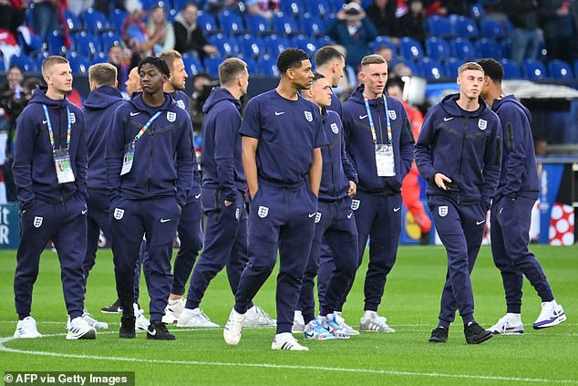 England have been taking in their surroundings after arriving in Gelsenkirchen to face Serbia