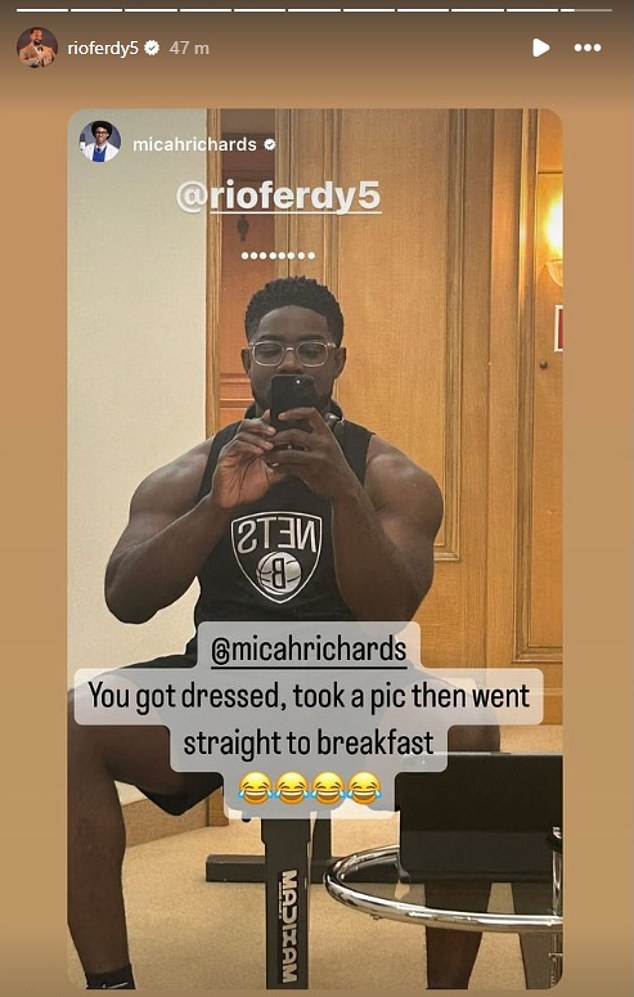 Ferdinand accused Richards of taking the photo and heading straight to breakfast