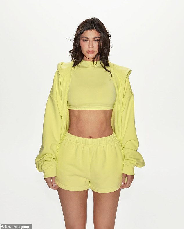 The glamorous star also revealed her go-to casual look, adding: 'I'm usually in one of our comfy tank tops and sweat sets. My favorite is the Limoncello color'