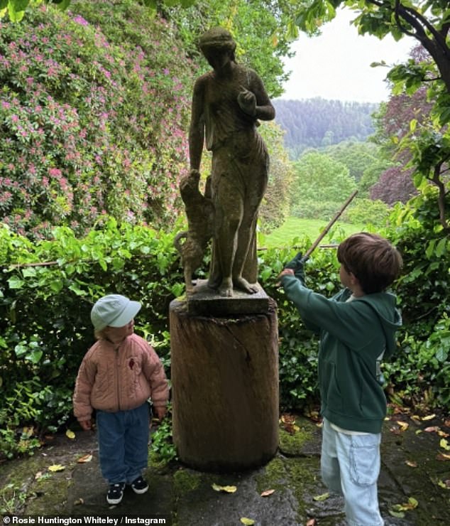 The children also explored the grounds and it's collection of stone statues