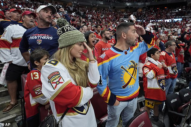 Florida Panthers fans look on dejected as their team could not bring home the Stanley Cup