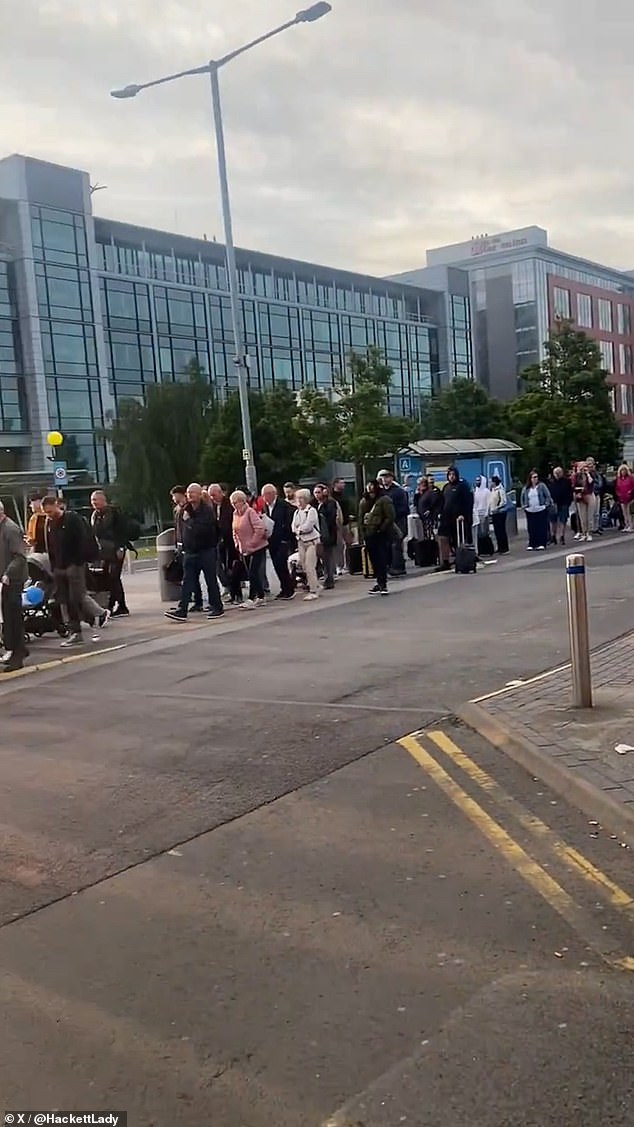 Birmingham Airport said the extra 'third-party customer service specialists' would explain current rules which should help passenger queues (pictured on June 16)
