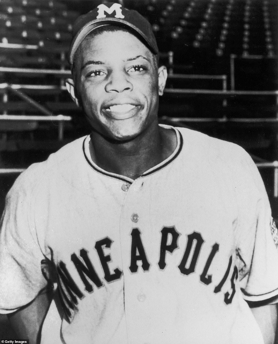 Before arriving in New York, Mays was a minor league player with the Minneapolis Millers. Here he is seen in 1951