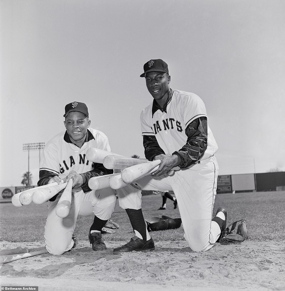 Two of the Giants "Big Guns" are shown here in the person of Willie Mays, (L) and Willie McCovey