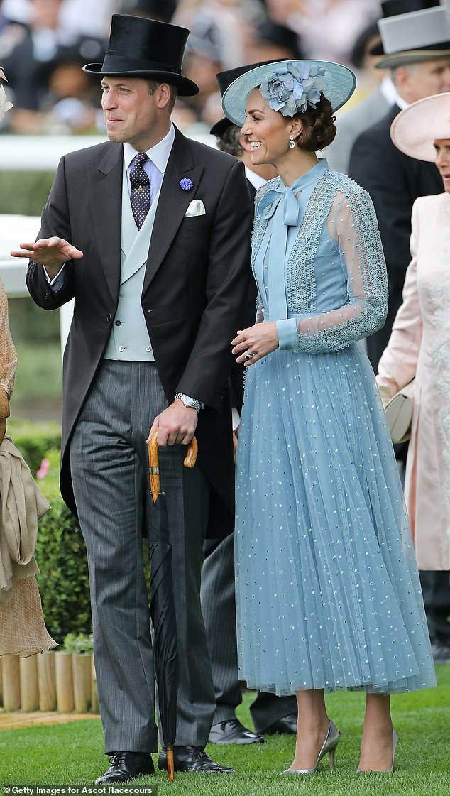 The Prince and Princess of Wales are photographed at Royal Ascot at Ascot Racecourse in 2019