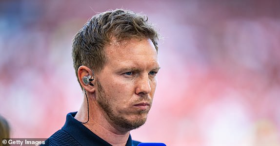 STUTTGART, GERMANY - JUNE 19: Head Coach Julian Nagelsmann of Germany gives an interview ahead of the UEFA EURO 2024 group stage match between Germany and Hungary at Stuttgart Arena on June 19, 2024 in Stuttgart, Germany. (Photo by Kevin Voigt/GettyImages)