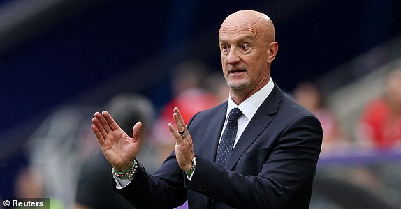 Soccer Football - Euro 2024 - Group A - Hungary v Switzerland - Cologne Stadium, Cologne, Germany - June 15, 2024 Hungary coach Marco Rossi reacts REUTERS/Thilo Schmuelgen