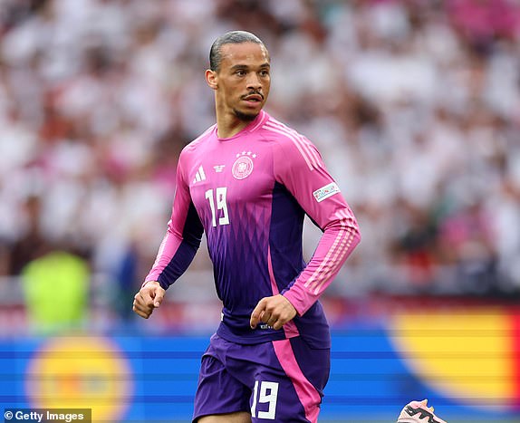 STUTTGART, GERMANY - JUNE 19: Leroy Sane of Germany  during the UEFA EURO 2024 group stage match between Germany and Hungary at Stuttgart Arena on June 19, 2024 in Stuttgart, Germany. (Photo by Catherine Ivill - AMA/Getty Images)