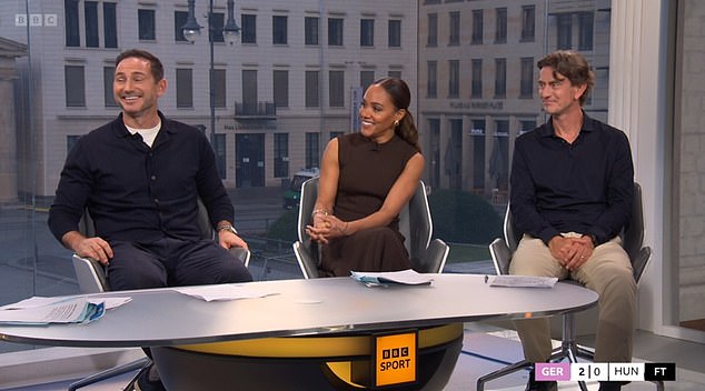 Seconds before, Lampard had smiled after making a joke about the view from the BBC studio