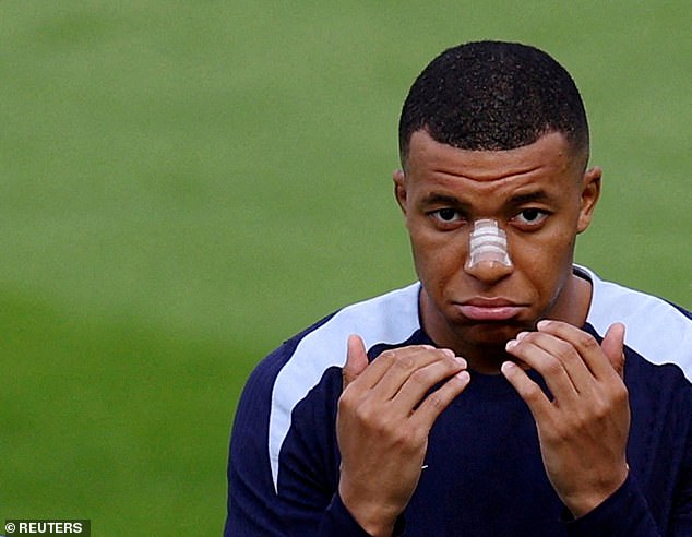 Kylian Mbappe is a doubt for the clash with the Netherlands after breaking his nose