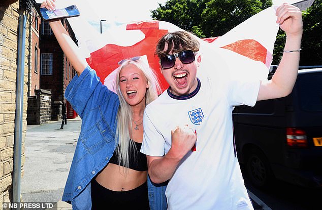 England fans in Leeds get ready for today's Euro 2024 game against Denmark
