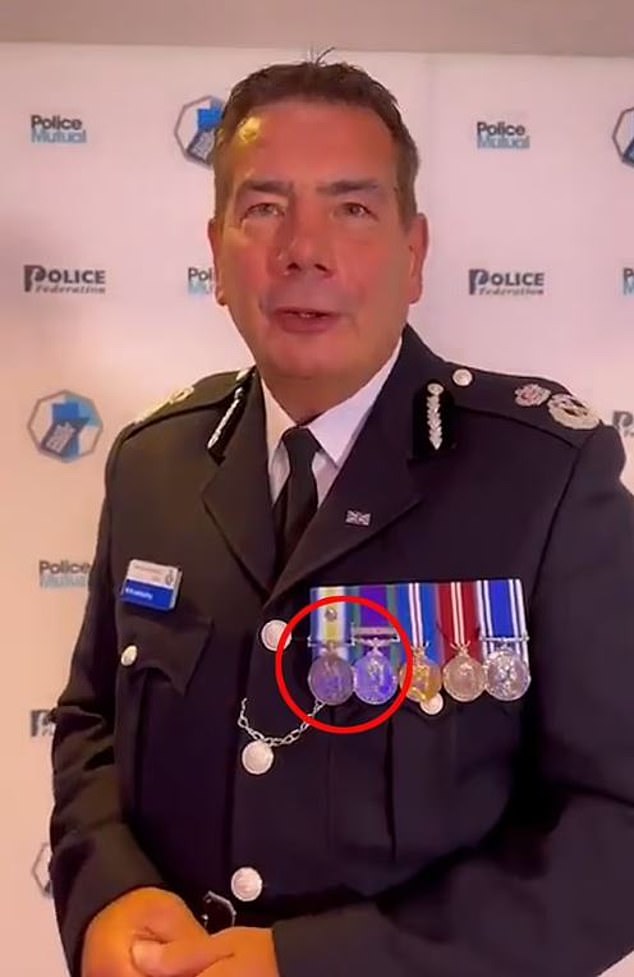 Adderley previously claimed the South Atlantic Medal he has been pictured wearing since at least 2012 was given to him by his brother Richard when he emigrated to Australia in 2008