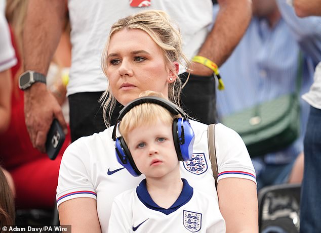Kane's wife Kate Goodland  has also been pictured in the crowds at the Frankfurt Arena ahead of the Three Lions' crunch match
