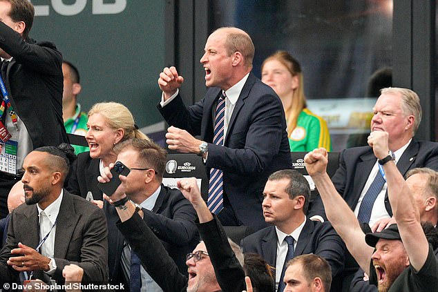 Prince William passionately celebrates after Harry Kane put England ahead