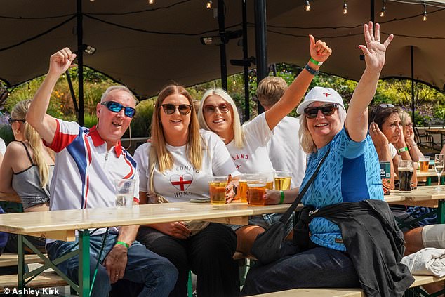 England fans hit the pubs early despite the game being on a Thursday