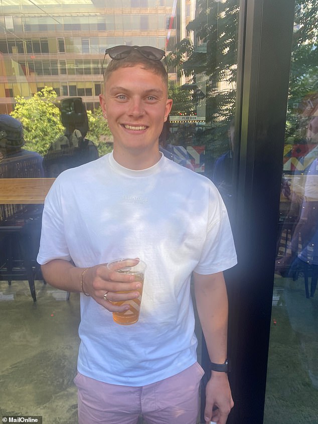 Liam Fairhall, from Brighton, said he was at BOXPark Wembley to enjoy a boozy session watching the football