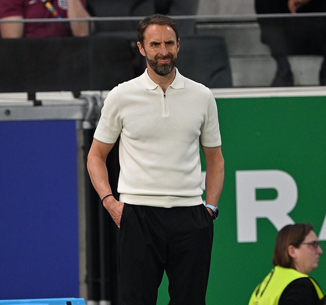 Gareth Southgate watches on after his squad failed to impress in Frankfurt