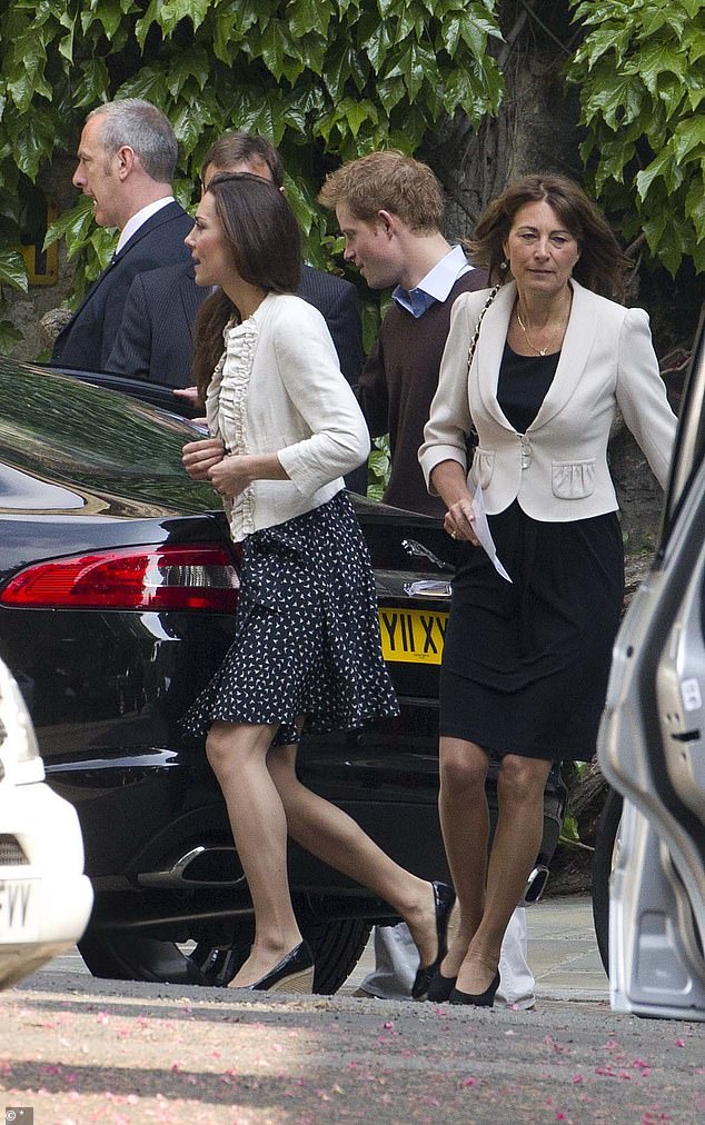 Kate Middleton seen arriving with her mother Carole at Westminster Abbey for her final wedding rehearsal, April 28, 2011