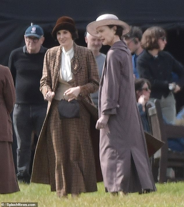 Michelle Dockery was among the show's stars that were seen on set at the Great Yorkshire Showground in Harrogate as work on the movie finally kicked off