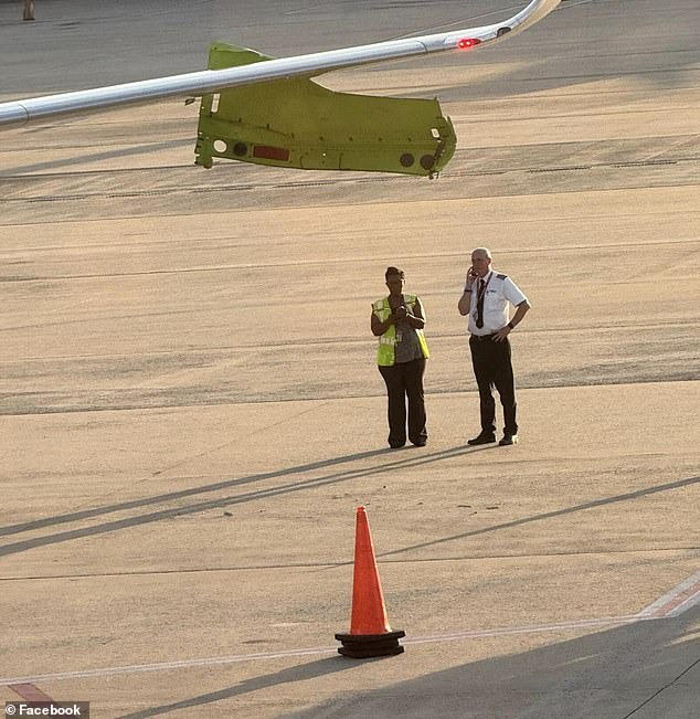 The collision caused the plane to shake and a piece of the garbage truck was left wedged in the wing of the plane which was significantly damaged